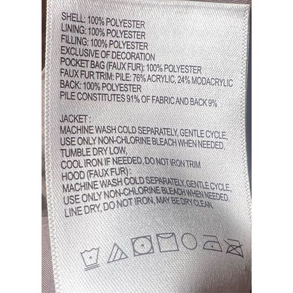 LAUNDRY BY SHELLI SEGAL Faux Fur Trim Cold Weather Parka Coat in Navy NWT Size X - Picture 9 of 9